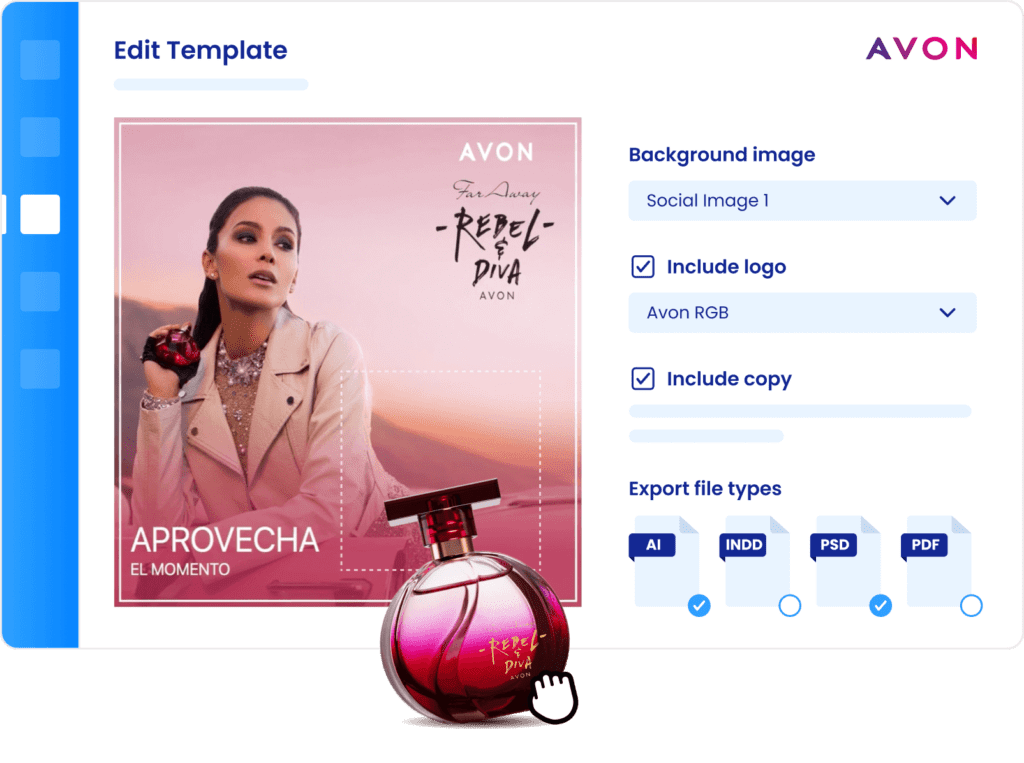 Find, modify and share all your creative content in seconds like Avon does, with Storyteq's ActiveDAM.