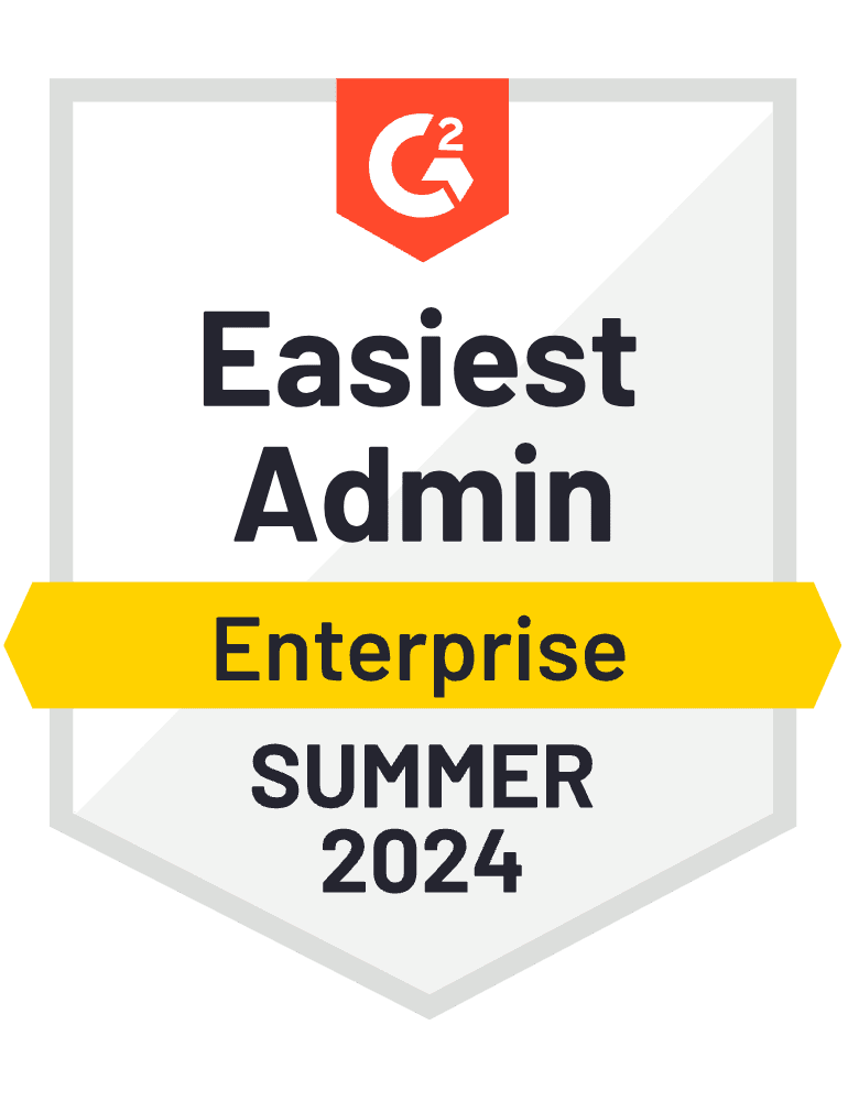 G2 Badge: Easiest to do Business with- Creative Management Platform category - Enterprise - Spring 2024