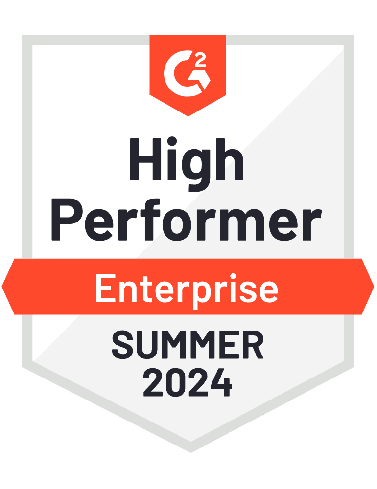 G2 Badge: High Performer - Creative Management Platform category - Enterprise - Spring 2024