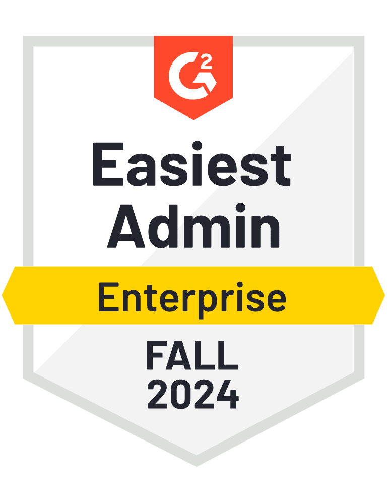 G2 Badge: Easiest to do Business with- Creative Management Platform category - Enterprise - Spring 2024