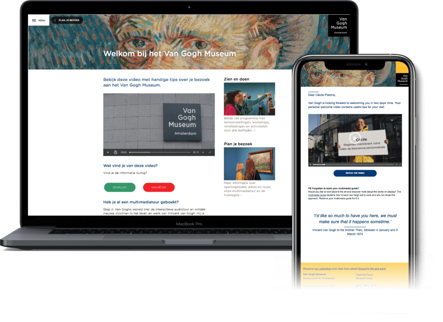 black desktop with website and mobile
