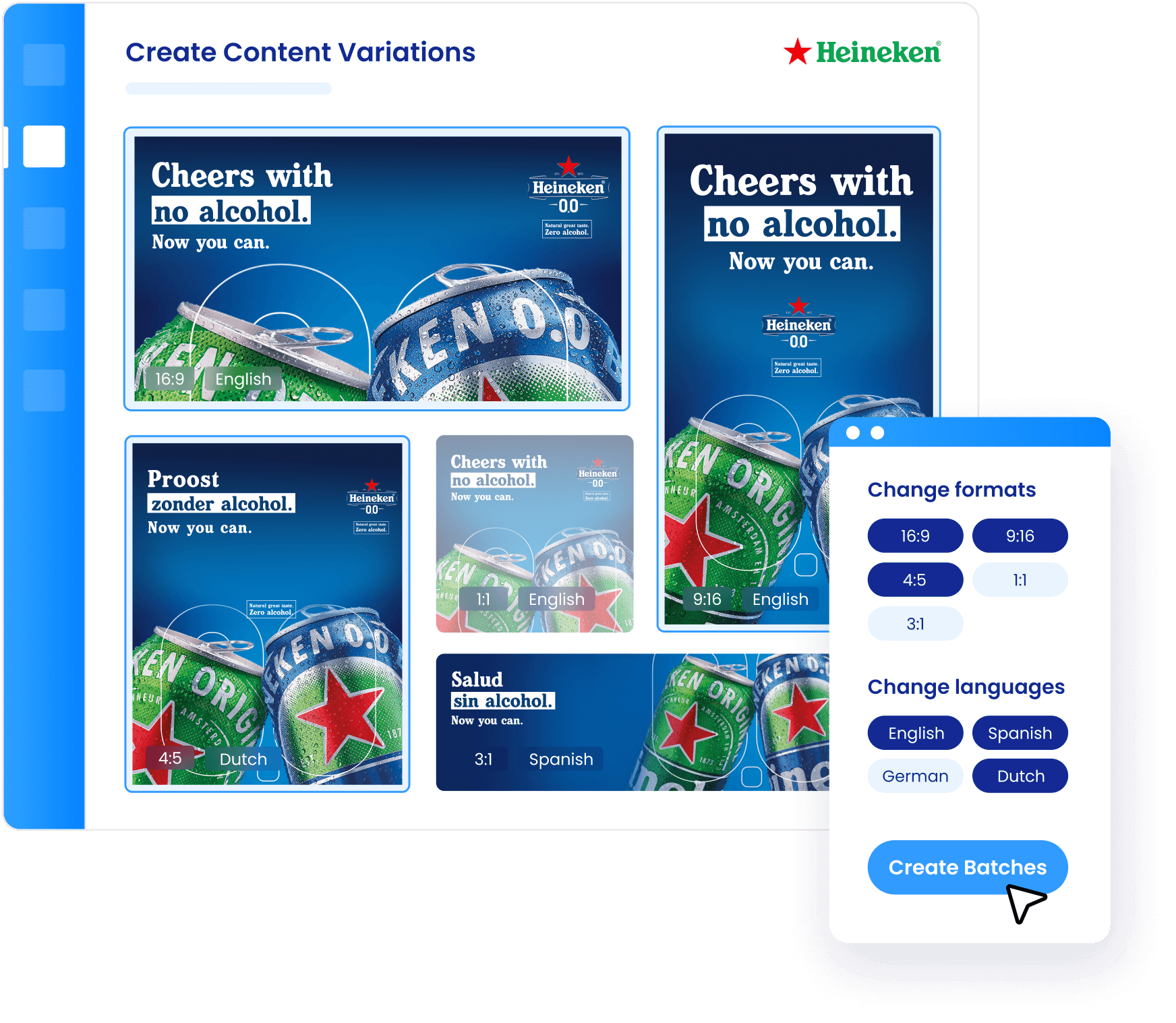 Storyteq enables Heineken to create all content variations they need, for every market, and every channel.