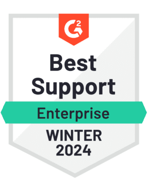 G2 Badge: Best Support - Creative Management Platform category - Enterprise - Winter 2023