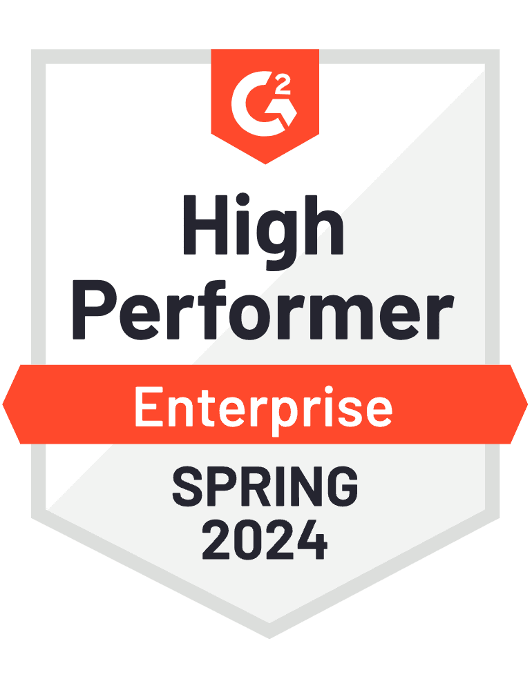 G2 Badge: High Performer - Creative Management Platform category - Enterprise - Spring 2024