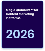 2026 - Magic Quadrant ™ for Content Marketing Platforms G2 Badge: Leader - Creative Management Platform category - Spring 2024